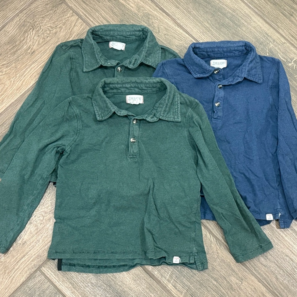 Me & Henry Bundle of 3 Long Sleeve Polo Shirts size 6/7